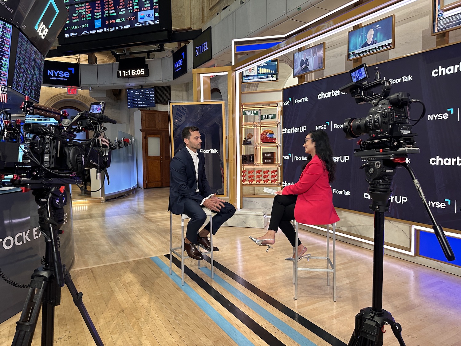 CharterUP CEO Armir Harris is interviewed for a New York Stock Exchange segment.