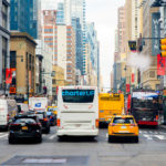 A CharterUP bus in New York City