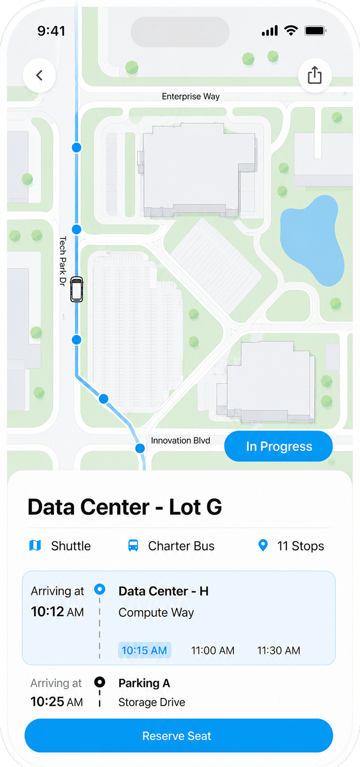 Mobile App Software running campus routes