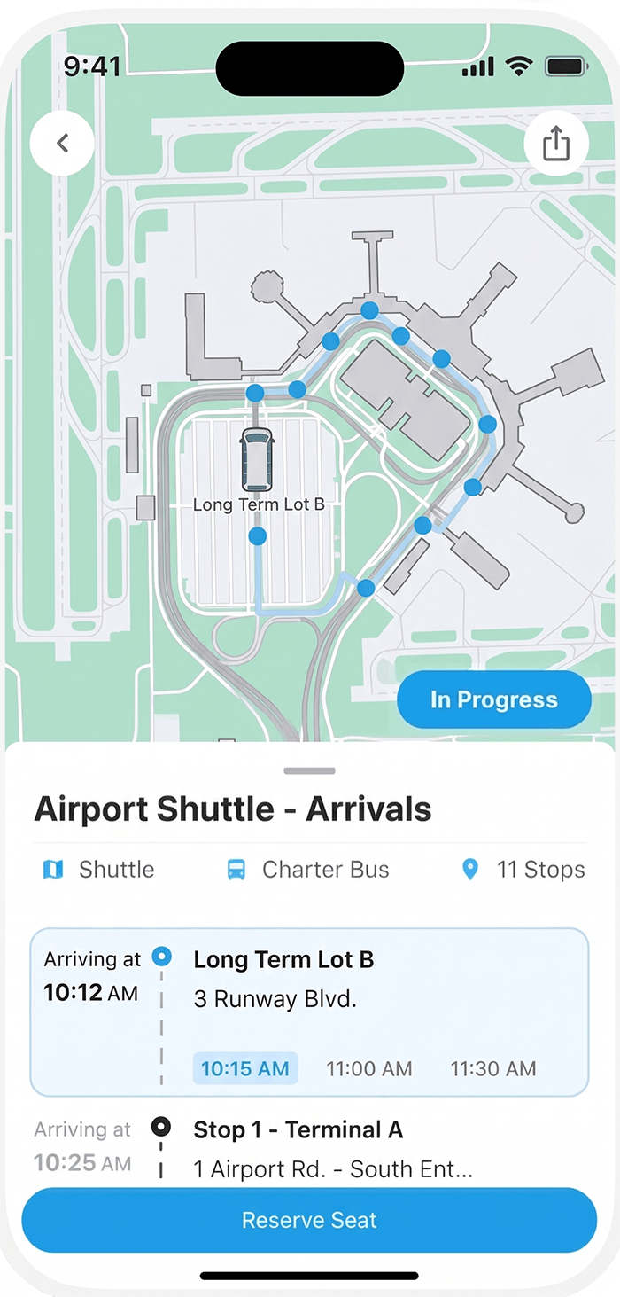Mobile App Software running campus routes
